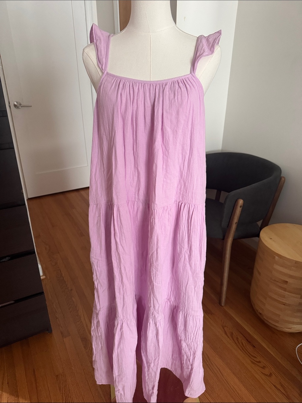 J. Crew Cotton Ruffled Strap Maxi Dress